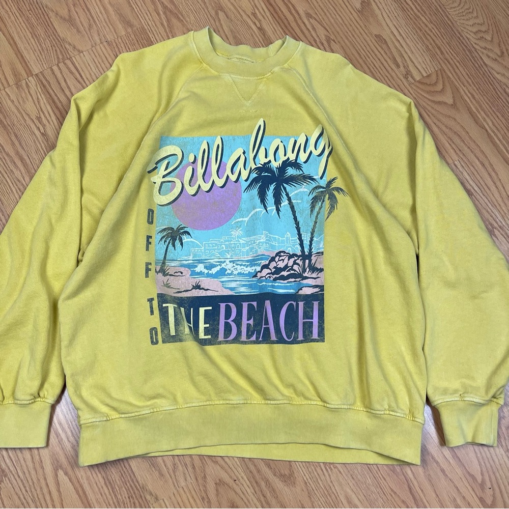 Billabong Vibrant Yellow Crewneck Sweater
